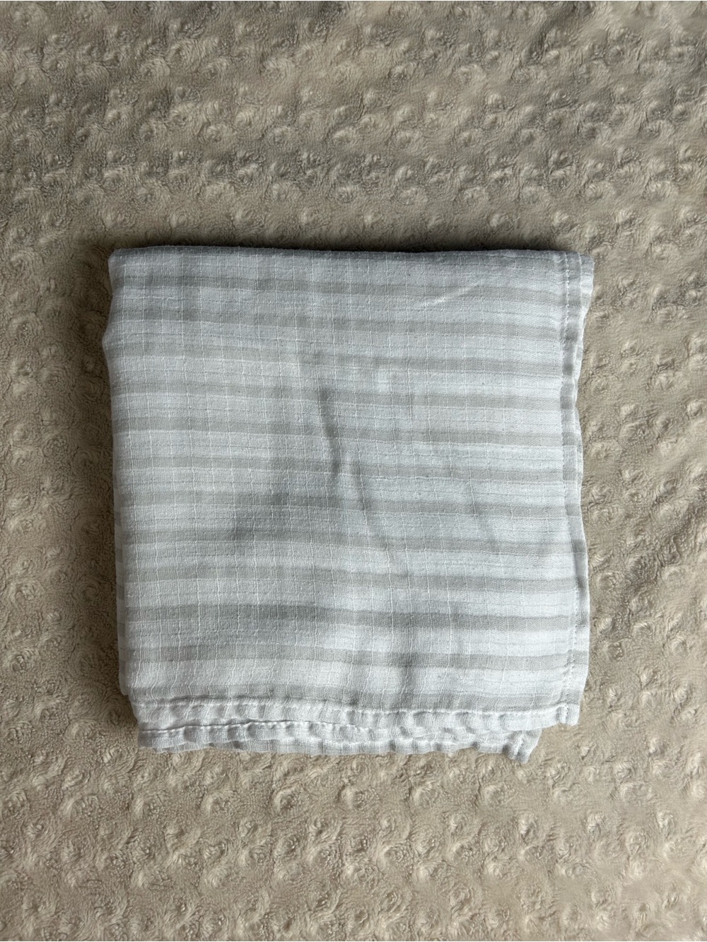 Ideal Baby by Aden + Anais Gray White Stripes Swaddle Blanket Thin